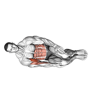 bodyweight side lying biceps curl exercise demonstration